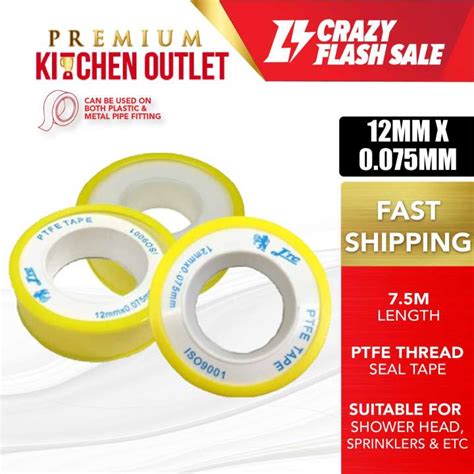 Jtc Ptfe Seal Tape Mm X Mm Water Pipe White Seal Tape Lazada