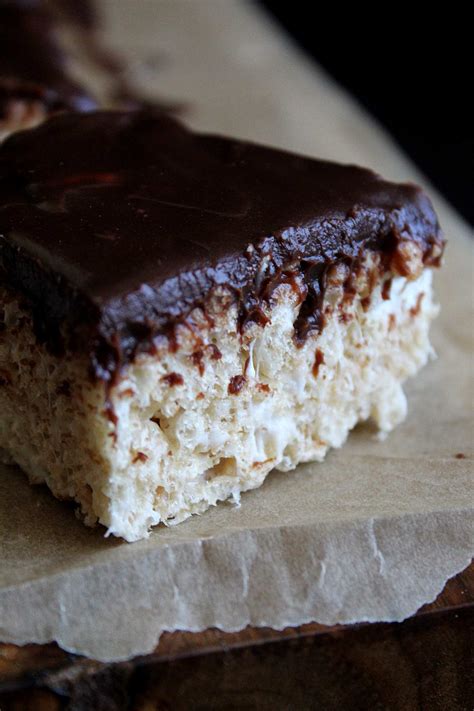 Marshmallow Rice Krispie Treats with Chocolate Ganache | wyldflour