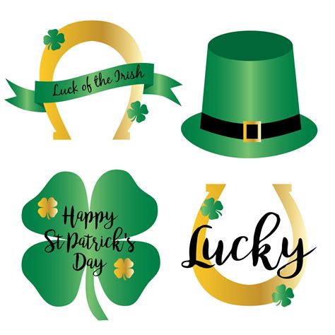 Saint Patricks Day Gradient Icons With Gold 334566 Vector Art At Vecteezy