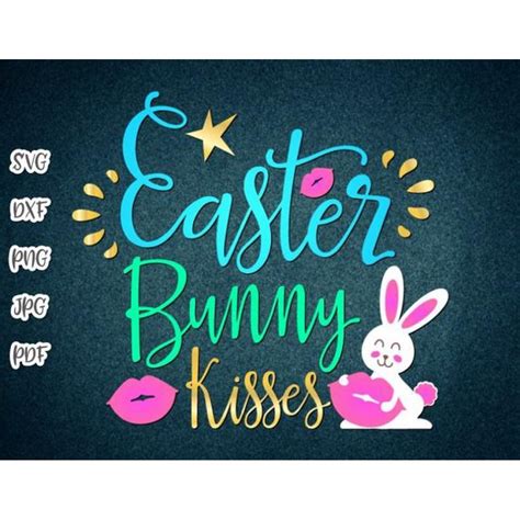 Easter Bunny Kisses Svg File For Cricut Lips Vector Clipart