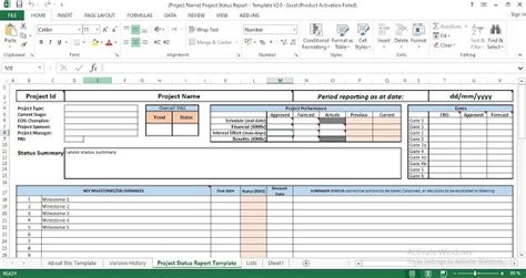 Project Status Report Excel Template Project Status Report Progress