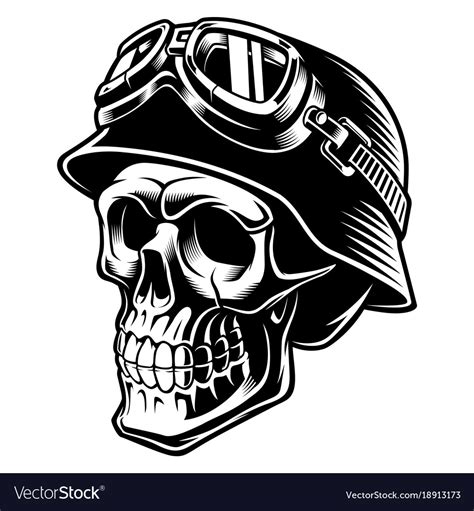 Biker Skull Royalty Free Vector Image Vectorstock