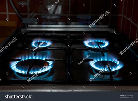 Natural Gas Flames Of A Kitchen Stove Stock Photo 49755436 Shutterstock