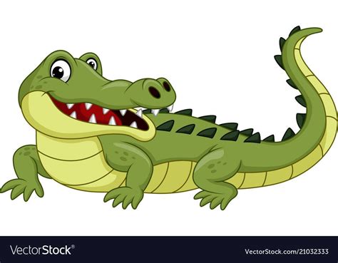 Cartoon Crocodile Isolated On White Background Download A Free Preview