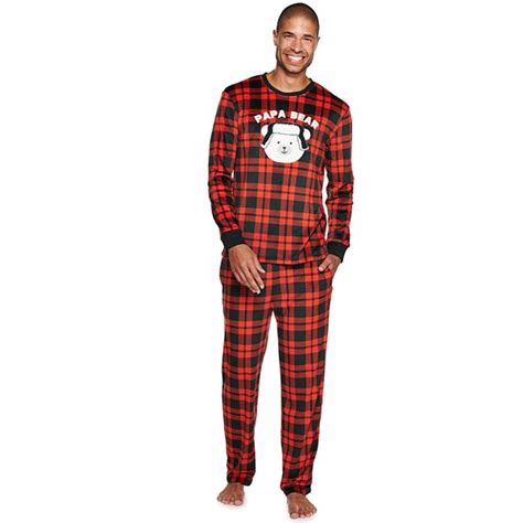 Mens Jammies For Your Families® Cool Bear Plaid Papa Bear Pajama Set