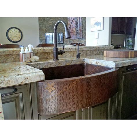 Combine style and function with a new kitchen sink. Premier Copper Products 33" x 24" Hammered Apron Kitchen ...