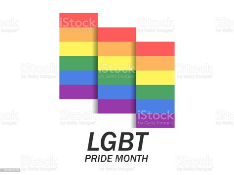Lgbt Pride Month Rainbow Flags On White Background Tolerance And Love Festival Of Sexual