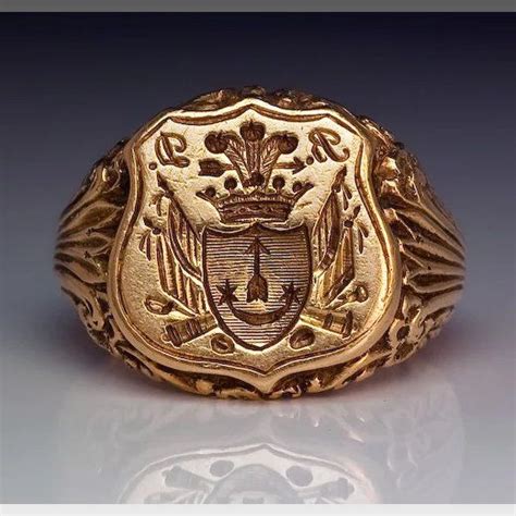They are also known as seal rings. Antique Signet Armorial Seal Men's Ring c. 1840 in 2019 ...