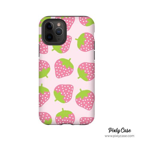 Iphone Case Strawberry Phone Case Xr Pink Strawberry Phone Etsy