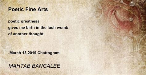 Poetic Fine Arts By Mahtab Bangalee Poetic Fine Arts Poem