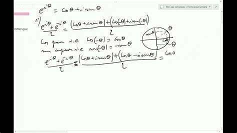 +, où c est une constante réelle (non nulle). Tle S Les complexes Exo 89 Les formules d'Euler - Forme ...