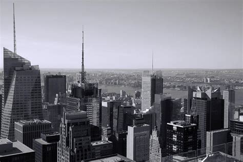 Midtown Manhattan Black And White Skyline Photograph By