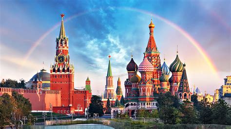 Red Square Moscow Kremlin And Saint Basils Cathedral Moscow Russia