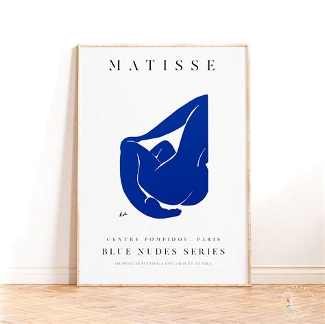 Henri Matisse Poster Blue Nude Ii Nu Blue Line Draw Art Museum Wall