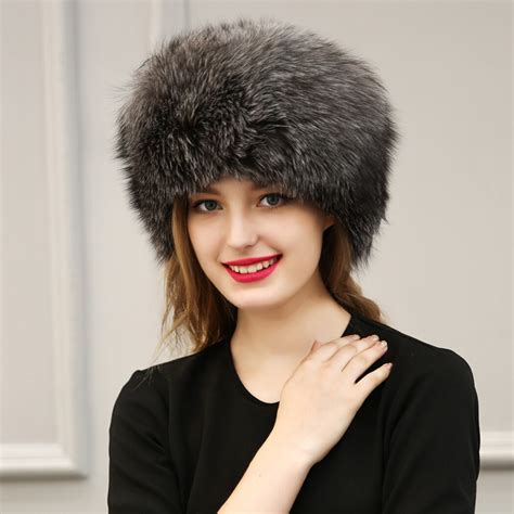 Buy Super Winter 100 Real Fox Fur Pu Hat Cap Women