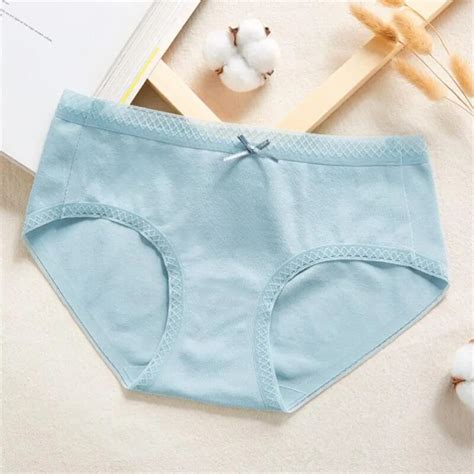cute bow women briefs seamless underwear breathable solid color female panties japanese style