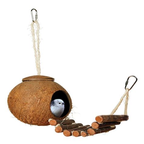 Buy Bird Parrot Hanging Hammock Coconutshell Bird Nest