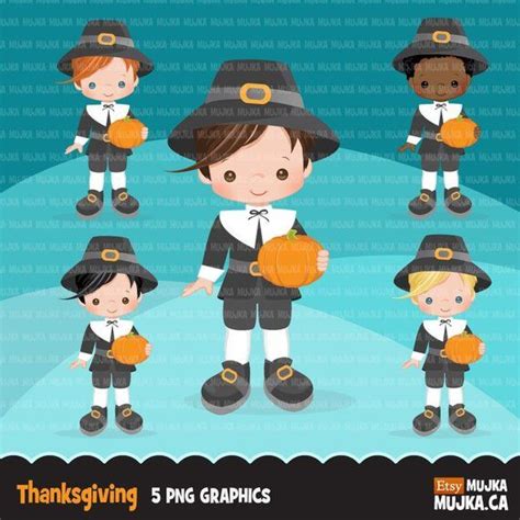 Thanksgiving Clipart Indians And Pilgrims Characters Etsy Canada Artofit