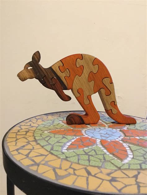 Kangaroo Puzzle Wooden Puzzle Kids Toy Australian Animal Etsy