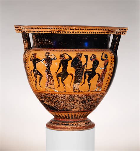 Terracotta Column Krater Bowl For Mixing Wine And Water Greek Attic Archaic The