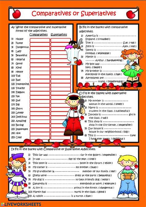 Exercicios De Comparativo E Superlativo Em Ingles