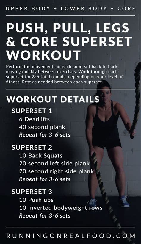 Push Pull Legs And Core Superset Workout For Full Body