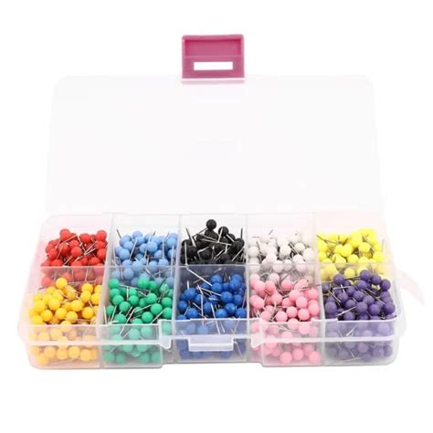 1000 Pieces 18 Inch Map Push Pins Map Tacks With Plastic Round Heads