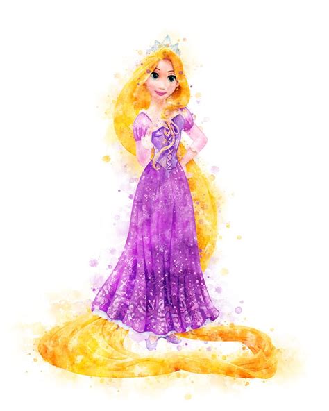 Rapunzel Print Disney Princess Watercolor Rapunzel Tangled Etsy