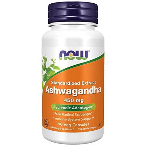 Now Supplements Ashwagandha Withania Somnifera 450 Mg Standardized Extract For Immune