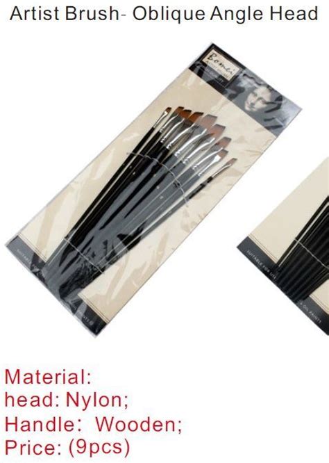 Nylon Paint Brush Set Oblique Angle Set Of 9 Paint Brushes Painful