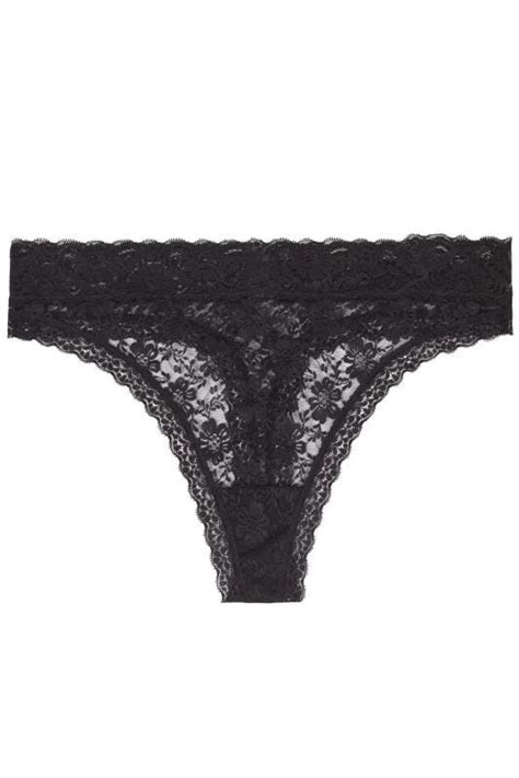 Plus Size Black Lace Thong Sizes 16 To 32 Yours Clothing