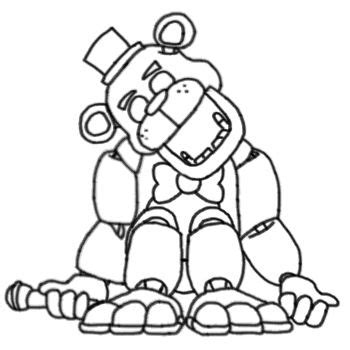 Golden Freddy Line Art By 123drake123 On DeviantArt Weird Drawings