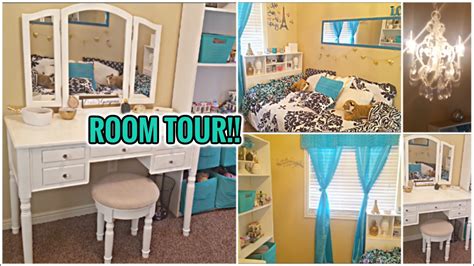 Modern bedroom with teal accent. ROOM TOUR 2017 GOLD BLACK WHITE TEAL | TWEEN DAUGHTER'S ...