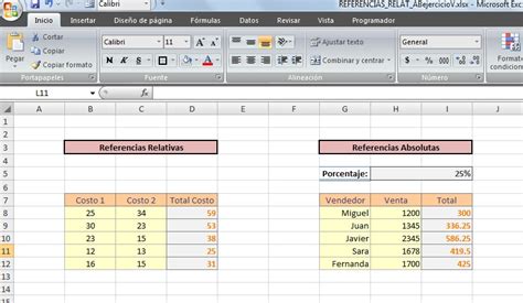 Ejemplos De Referencias Absolutas Y Relativas En Excel Centro De