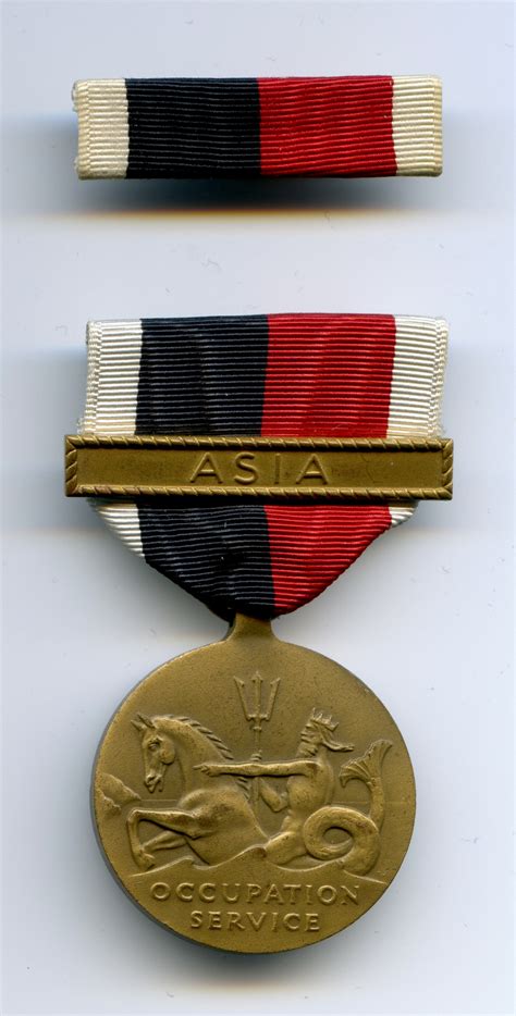 Ww2 Navy Occupation Service Medal And Ribbon Bar With Asia Clasp