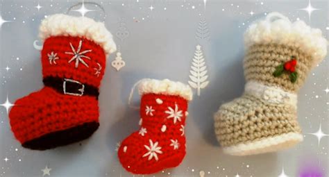 Christmas Decoration Santa Socks Crochet Ideas