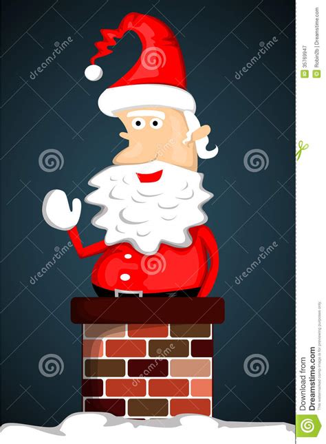 Santa Claus Stuck In Chimney Stock Vector Illustration Of Chimney