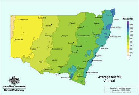 New South Wales Average Annual Rainfall
