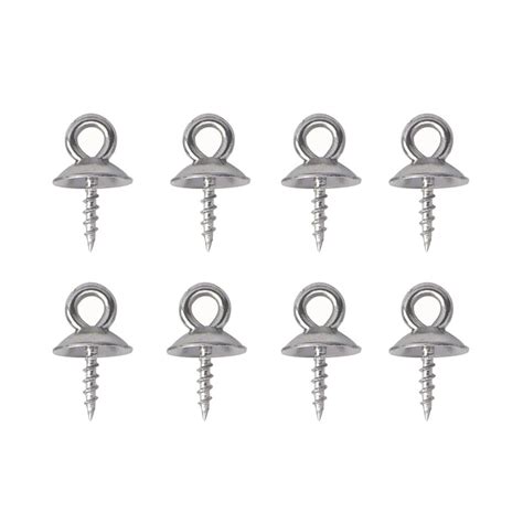 50pcs 304 Stainless Steel Cup Pearl Screw Eye Pin Bail Peg Pendants For