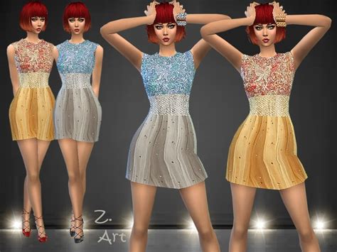 The Sims Resource Glitter Dress By Zuckerschnute20 Sims