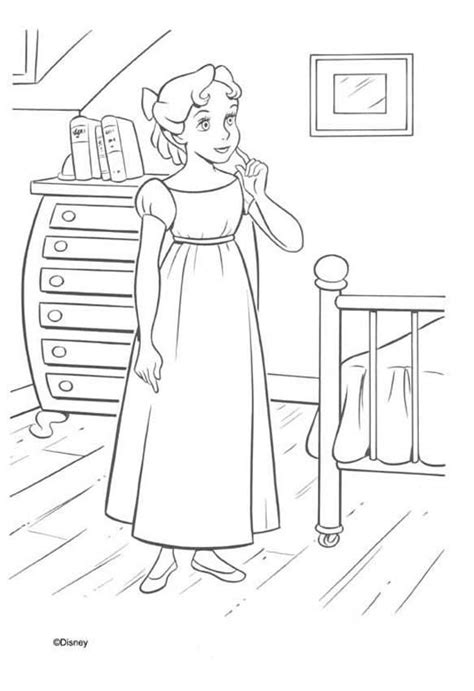 Discover our 1,500+ free adult coloring pages to download in pdf or to print : Peter Pan coloring pages - Wendy in her house | Peter pan ...