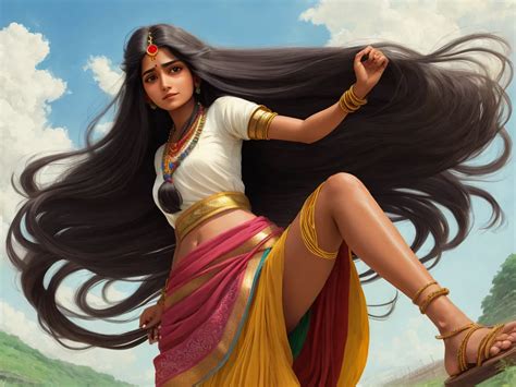 Generador De Arte Ai A Partir De Texto Indian Girl Huge Breast Long Hair Big Boobs Open Img