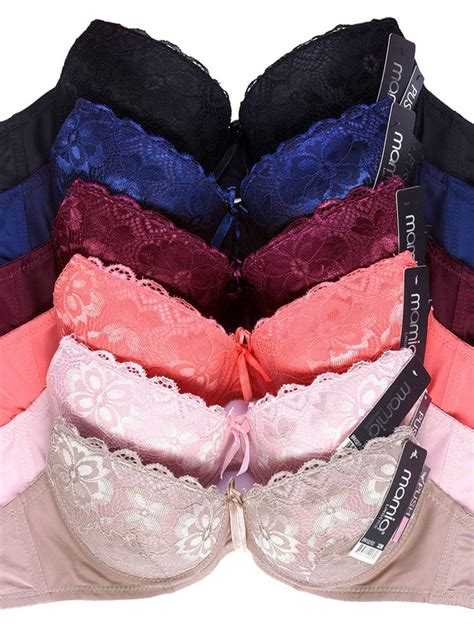 Mamia Womens Full Cup Push Up Lace Bras Pack Of 6