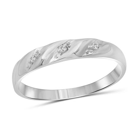 Jewelnova Accent White Diamond 10k White Gold Mens Ring Jewelonfire