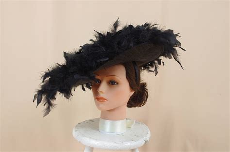 Black Feather Hat Black Feather Fascinator Black Etsy Feather Hat