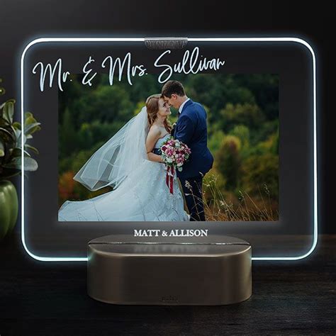 Led Picture Frames Personalized Light Up Glass Wedding Frame Wedding