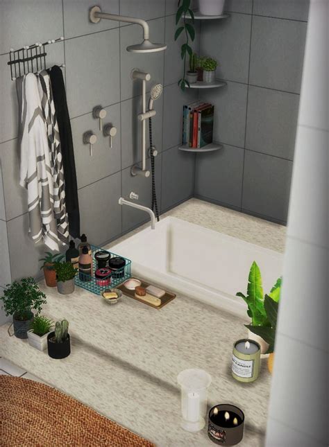 저장하기 Bathtub Decor Sims 4 Sims 4 Bedroom
