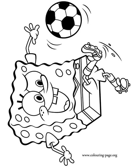 Sponge bob on the moon. SpongeBob SquarePants - Spongebob playing soccer coloring page