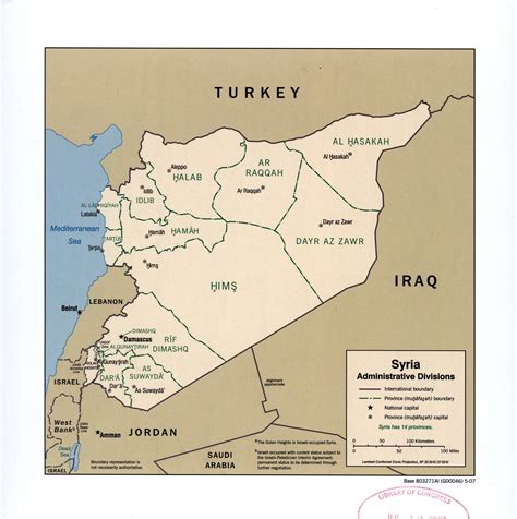 Grande Detallado Mapa De Administrativas Divisiones De Siria