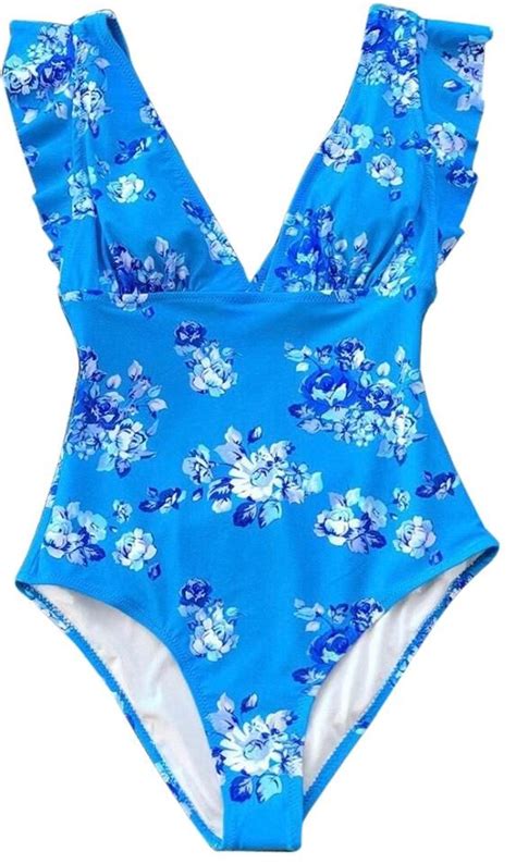 Cupshe Blue Ab M One Piece Bathing Suit Size M Bikini Bleu